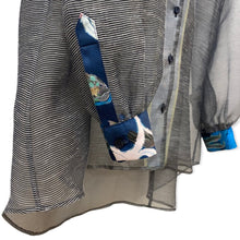 画像をギャラリービューアに読み込む, Organdie Tailor collar Shirt -Navy Blue