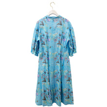 画像をギャラリービューアに読み込む, Rikka Floral Puff sleeve Dress-Azure blue x Green
