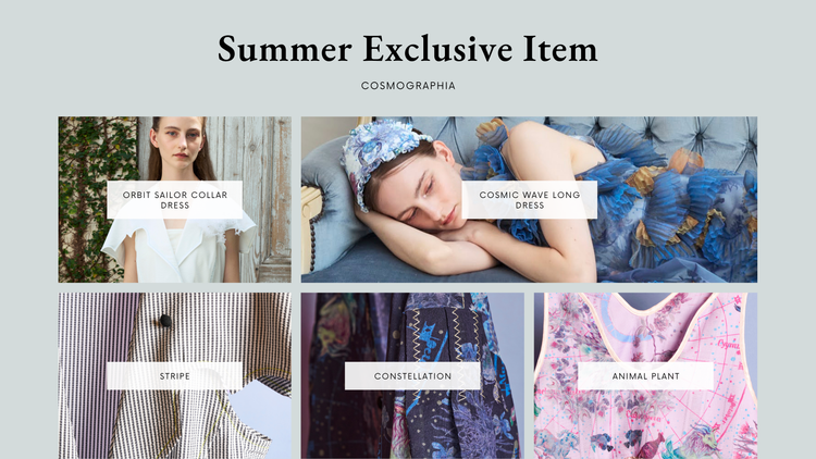 Summer Exclusive Items – COSMOGRAPHIA 夏の限定コレクション