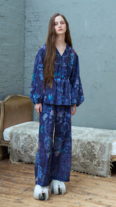 Cosmographia Printed Drawstring Blouse