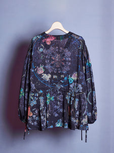 Cosmographia Printed Drawstring Blouse