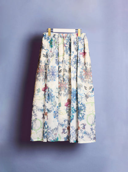 Cosmographia Printed Tuck Flaire Skirt