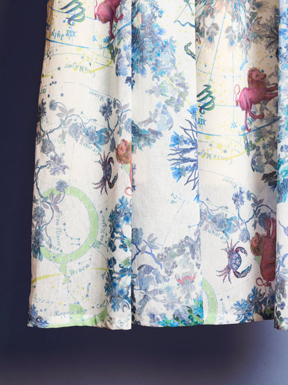 Cosmographia Printed Tuck Flaire Skirt