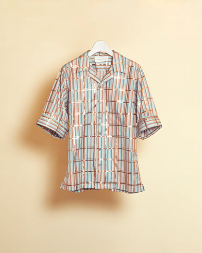 sunlight plaid open collar shirt