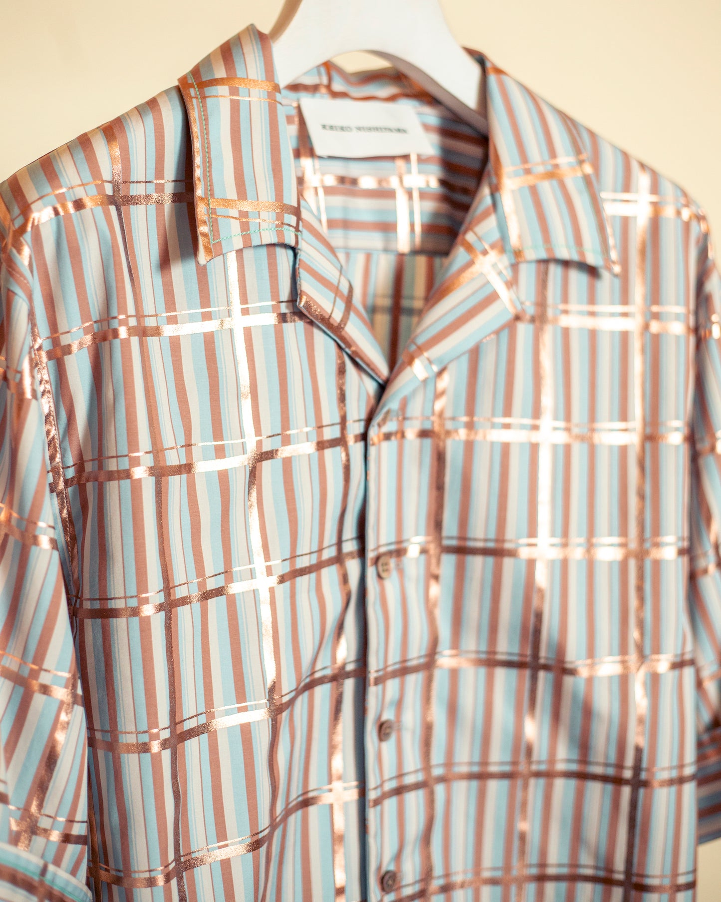 sunlight plaid open collar shirt