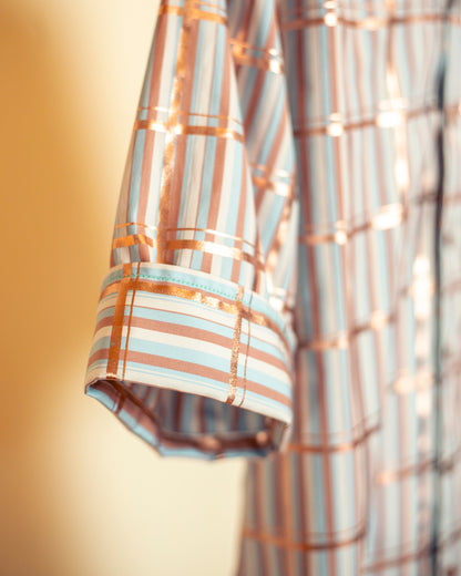 sunlight plaid open collar shirt