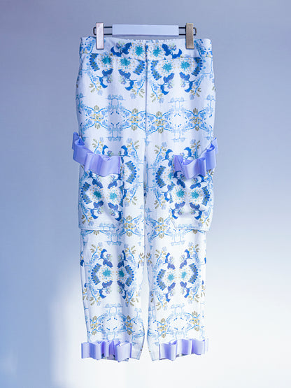 Runic floral chinoiserie cargo Trouser