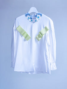 Runic Dropped Gather Sleeve Blouse