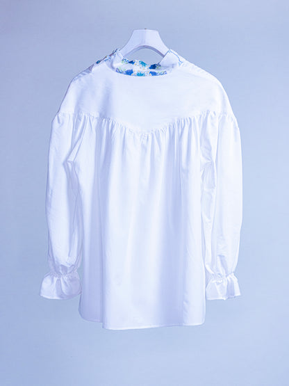 Drop gather sleeve dress