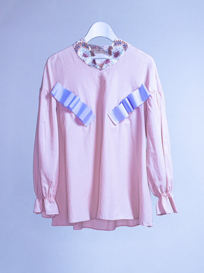 Dropped Gather Sleeve Blouse