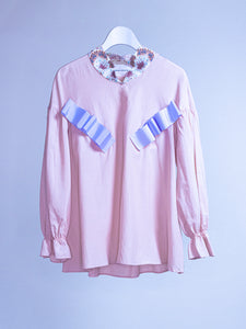 Dropped Gather Sleeve Blouse