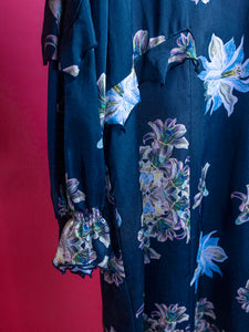 Floating Flower Crest Print Dress