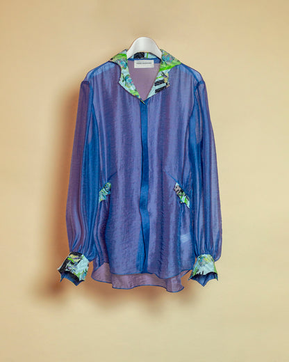 Tropical fish sheer Blouse