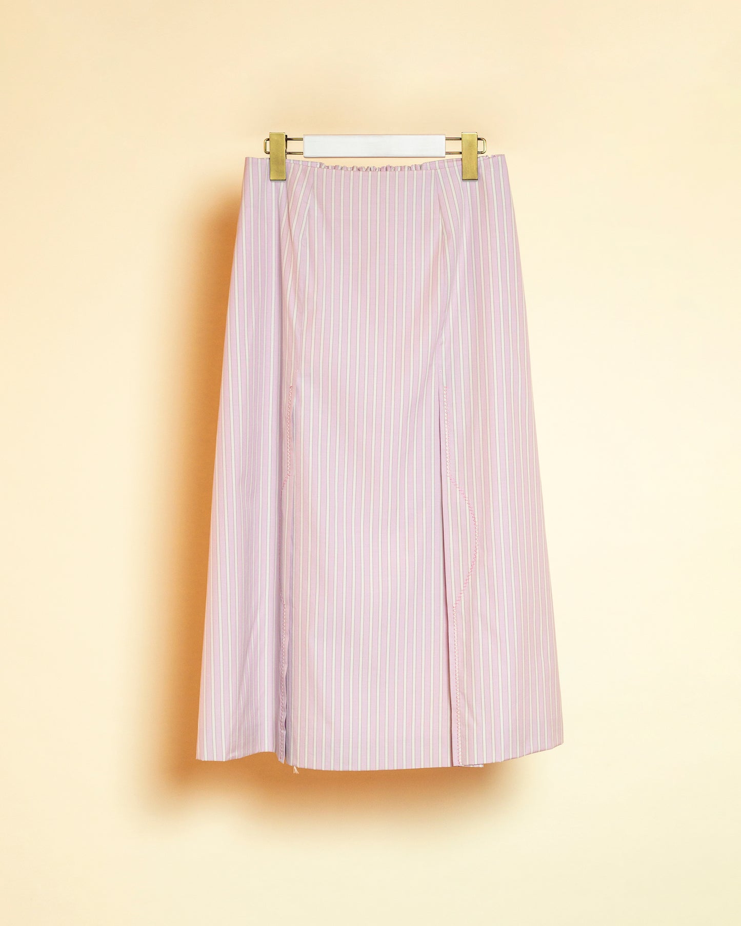 stripe sinous tuck skirt