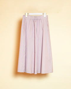 stripe sinous tuck skirt