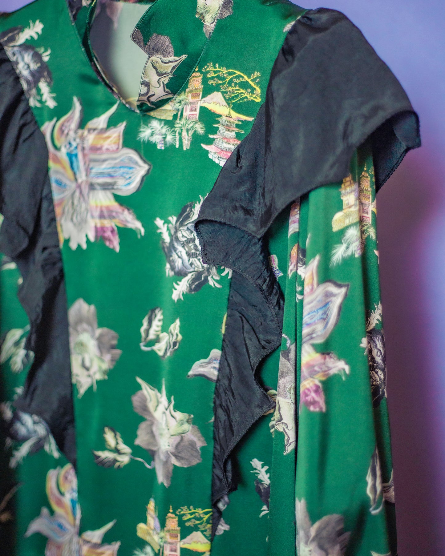 Day Dream Voyage Frill Blouse-Green