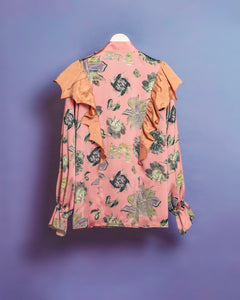 Day Dream Voyage Frill Blouse-Pink