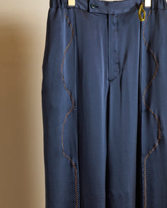 Sigmoid tuck silk wide trouser