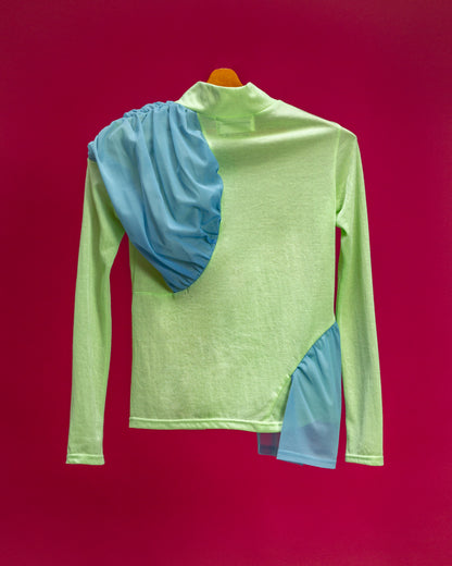 Sigmoid Drape Top Blue×Green