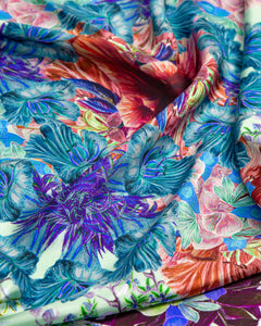 Tropical Floral Utopia-Green Scarf