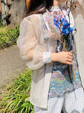 画像をギャラリービューアに読み込む, Organdie Tailor collar Shirt -Navy Blue
