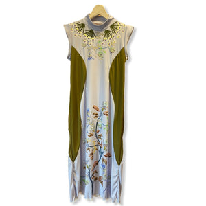 Garden of Eden Floral Shaped Dress-Blue