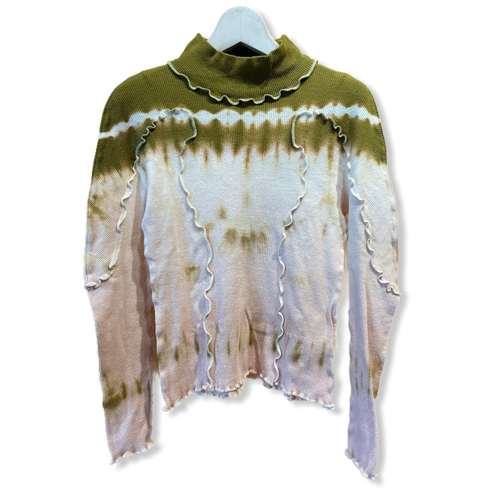 Tie dye Mellow rolled edge Long sleeve top