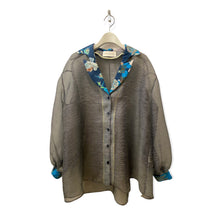 画像をギャラリービューアに読み込む, Organdie Tailor collar Shirt -Navy Blue
