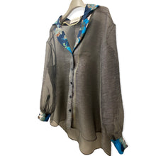 画像をギャラリービューアに読み込む, Organdie Tailor collar Shirt -Navy Blue
