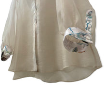 画像をギャラリービューアに読み込む, Organdie Tailor collar Shirt -Beige &amp; pink
