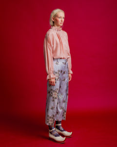 Floating Flower Print Trouser Lavender