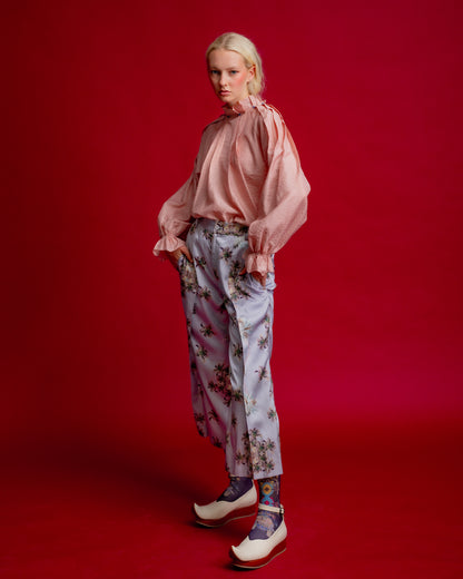Floating Flower Print Trouser Lavender