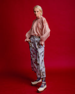 Floating Flower Print Trouser Lavender