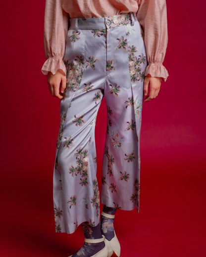 Floating Flower Print Trouser Lavender