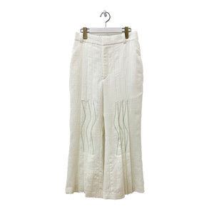 Sigmoid Tuck Jacqured Trouser White