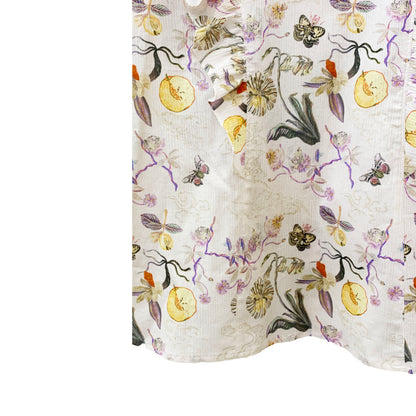 Rikka Floral Frill no sleeve Blouse -Pink beige x purple